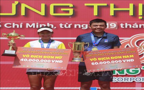 Lý Hoàng Nam và Trần Thụy Thanh Trúc vô địch giải quần vợt quốc gia năm 2020